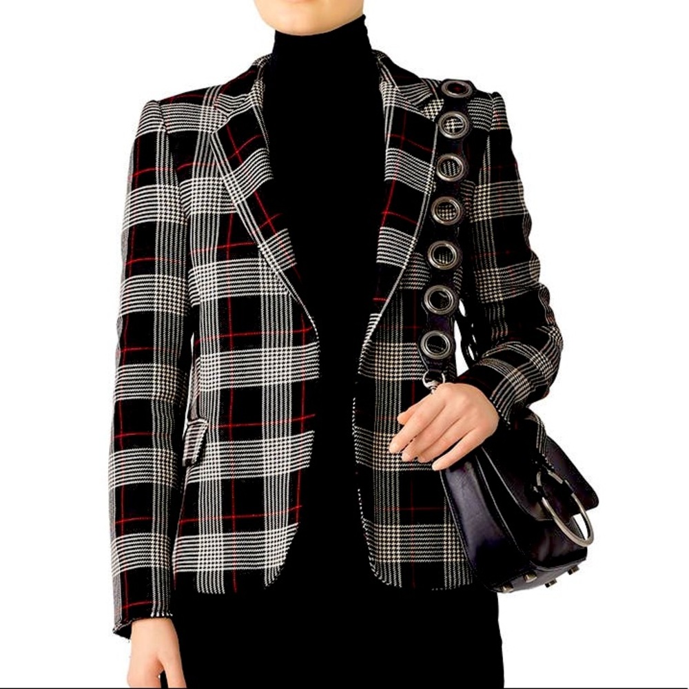 Pinko Plaid Paolo Blazer Black